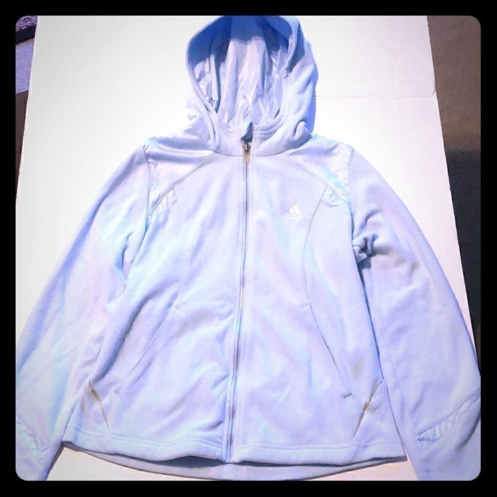 NWOT Adidas baby blue size small fleece jacket